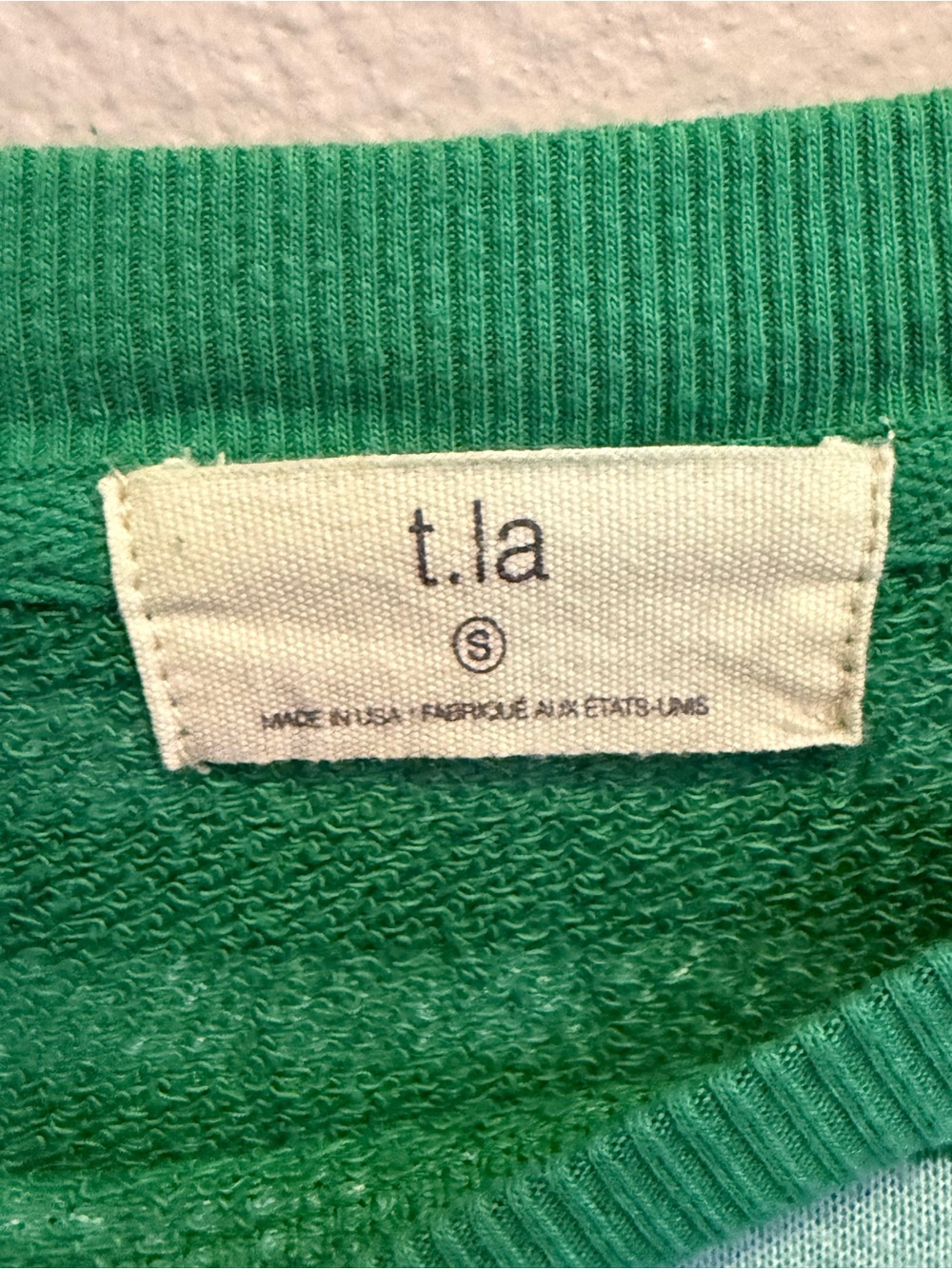 T.La Green and Light Green Striped Puff Sleeve Top - Picture 3 of 3